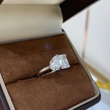 Pear and Emerald Cut Two-Stone Ring | Silver Ring