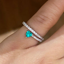 Heart Paraiba Open Pinky Ring | Silver Ring