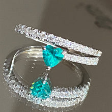Heart Paraiba Open Pinky Ring | Silver Ring