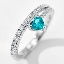 Heart Paraiba Open Pinky Ring | Silver Ring