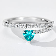 Heart Paraiba Open Pinky Ring | Silver Ring
