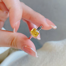 Cushion Cut Yellow Gemstone Ring | Silver Ring