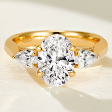 Vintage Oval Three-stone Gemstone Ring | Silver Ring