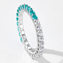 Paraiba Contrast Color Ring | Silver Ring
