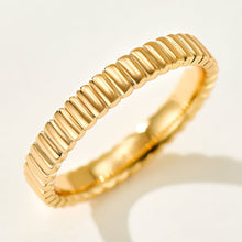 Chunky Satin Striped Ring | Silver Ring
