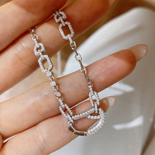 CZ Pave Box Clasp Chain Necklace | Sterling Silver
