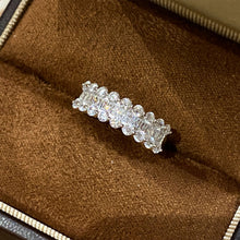 Sparkling T-Cut Half-Hoop Ring | Silver Ring