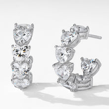 Heart Pavé Earrings | Silver Earrings