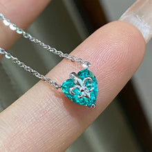 Paraiba Iris Heart Necklace | Silver Necklace
