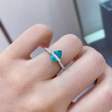 Blue Gemstone Pear-Shaped Ring | Silver Ring