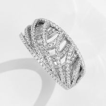 Bold Criss-Cross Zirconia Ring | Silver Ring