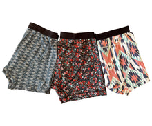 3 Pack Men's Organic Boxer Brief (Japanese Waves, Tribal and Roses)