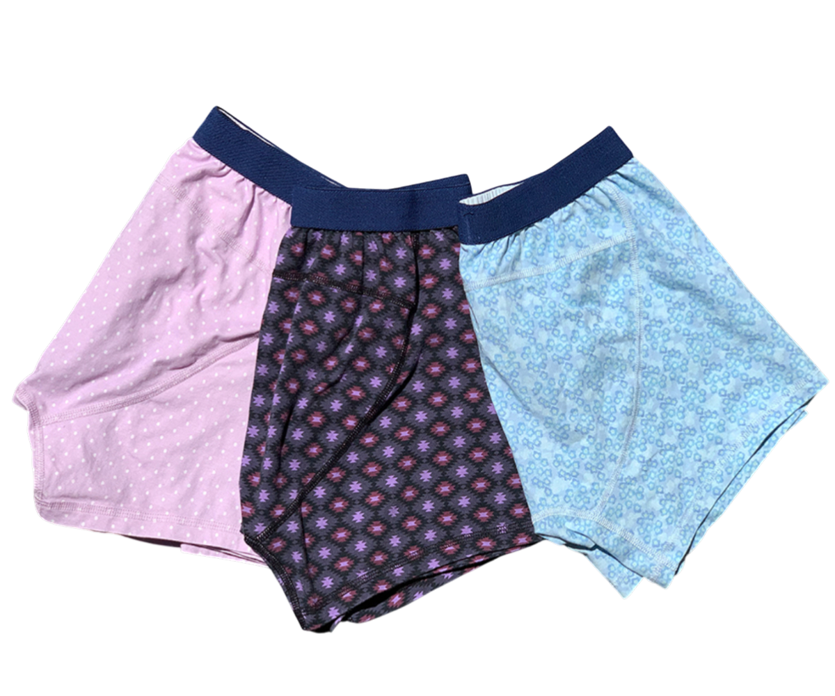 3 Pack Men's Organic Boxer Brief (Native, Floral, and Polkadot)