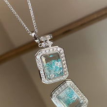 Halo Quicksand Wish Bottle Pendant | Silver Necklace