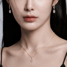 Lab-Grown Padparadscha Oval Earrings | Silver Earrings