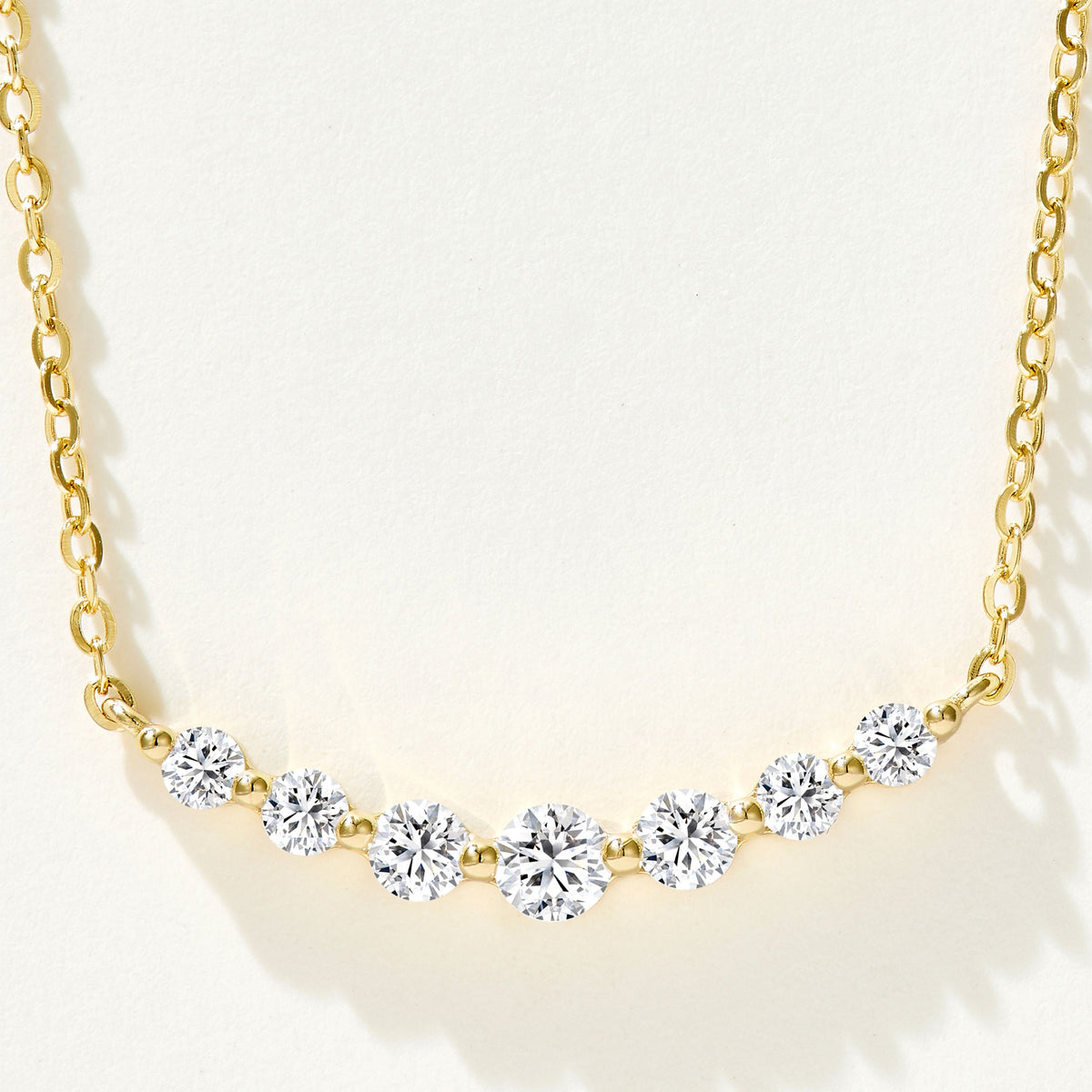Moissanite Simple Smile Necklace | Silver Necklace