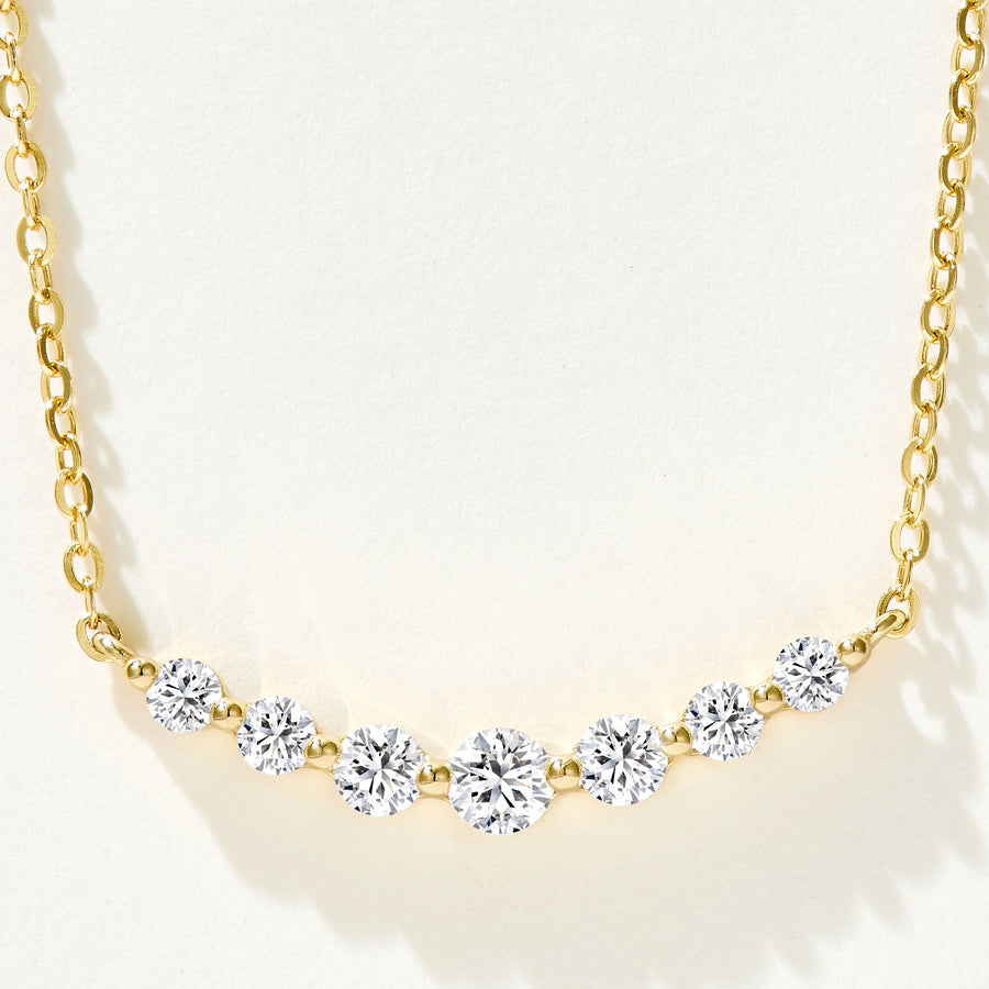 Moissanite Simple Smile Necklace | Silver Necklace
