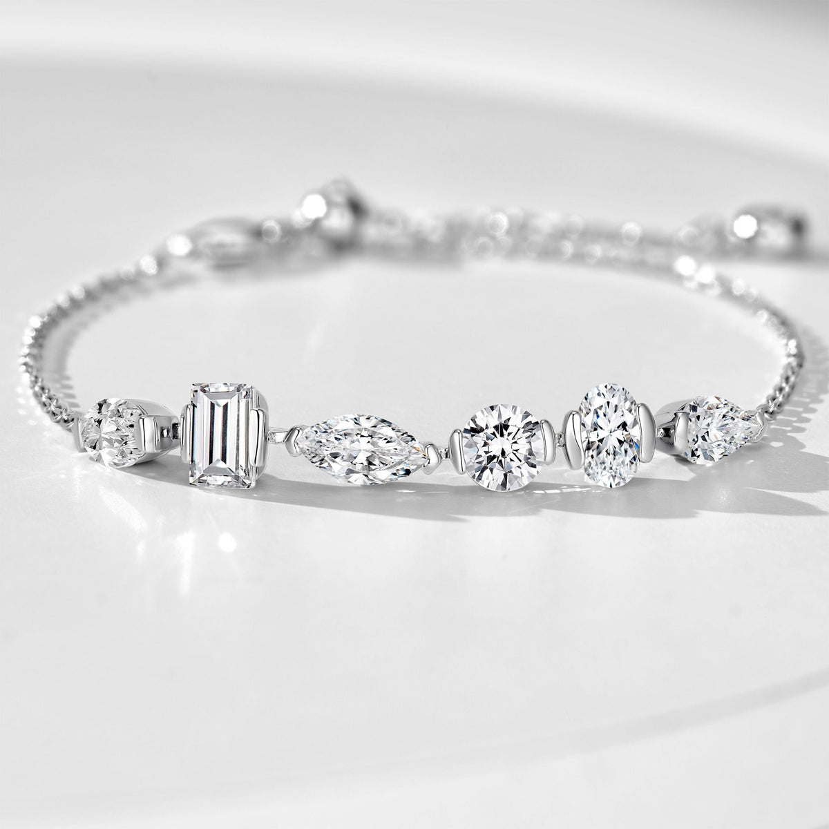 Multi-cut Smile Bracelet | Silver Bracelet