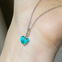 Paraiba Simple Heart Necklace | Silver Necklace