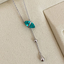 Marquise Y-Shaped Tassel Necklace | Silver Necklace