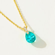 Paraiba Pear-Cut Necklace | Silver Necklace