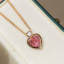 Lab-Grown Padparadscha Bezel Heart Necklace | Silver Necklace