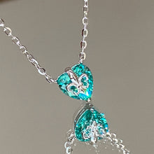 Paraiba Iris Heart Necklace | Silver Necklace