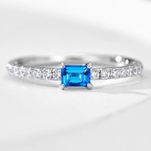 Blue Gemstone Band Ring | Silver Ring