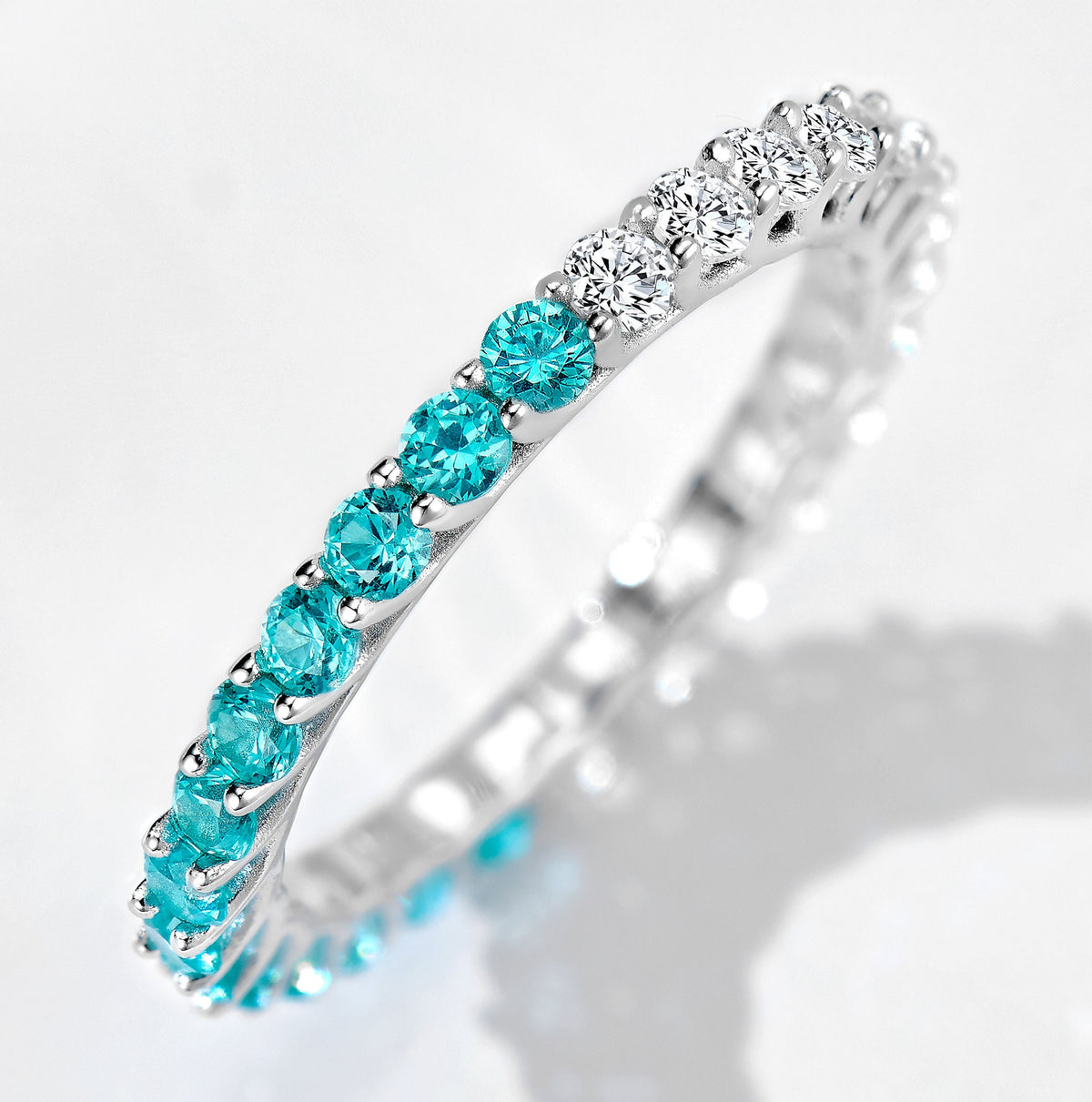 Paraiba Contrast Color Ring | Silver Ring