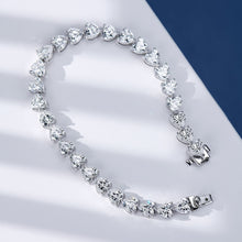 Romantic Heart-Cut Sterling Silver Bracelet