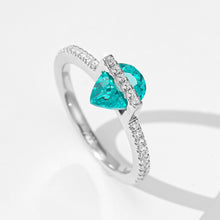 Blue Gemstone Pear-Shaped Ring | Silver Ring