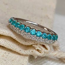Double-row Paraiba Ring | Silver Ring