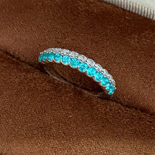 Double-row Paraiba Ring | Silver Ring