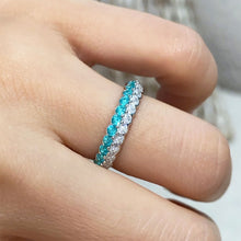 Double-row Paraiba Ring | Silver Ring