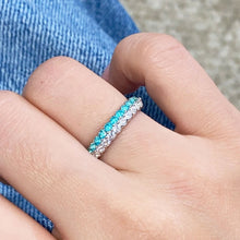 Double-row Paraiba Ring | Silver Ring