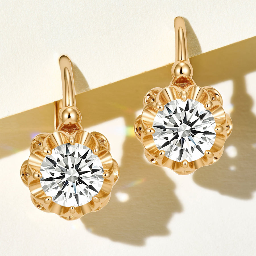 Vintage Bouquet Old European Cut Earrings | Silver Earrings