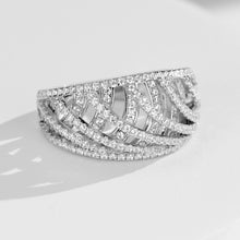 Bold Criss-Cross Zirconia Ring | Silver Ring