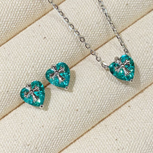 Paraiba Cross Heart Earrings | Silver Earrings