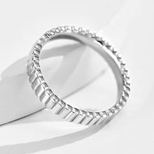 Chunky Satin Striped Ring | Silver Ring
