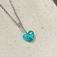 Paraiba Simple Heart Necklace | Silver Necklace