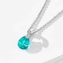 Paraiba Pear-Cut Necklace | Silver Necklace