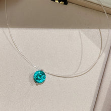 Paraiba Fishing Line Necklace | Silver Necklace