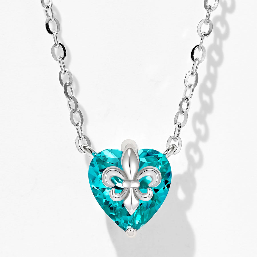 Paraiba Iris Heart Necklace | Silver Necklace