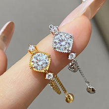 Chic Moissanite Chain Pull Ring | Silver Ring
