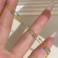 Enamel Double-Layer Twisted Bracelet | Silver Bracelet