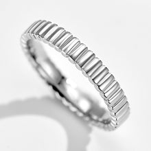 Chunky Satin Striped Ring | Silver Ring