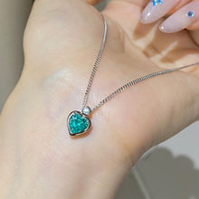 Paraiba Heart Necklace | Silver Necklace