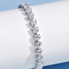 Romantic Heart-Cut Sterling Silver Bracelet