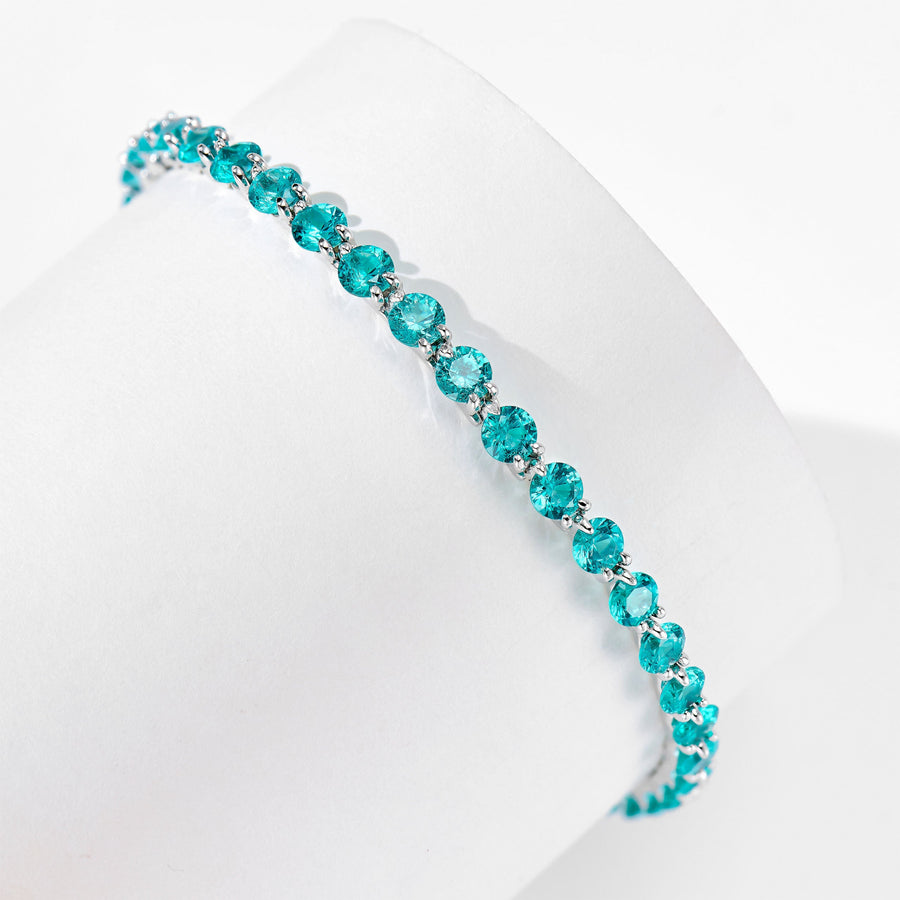 4mm Blue Gemstone Bracelet | Silver Bracelet