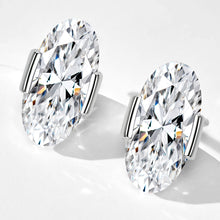 Simple Oval Cut Stud Earrings | Silver Earrings